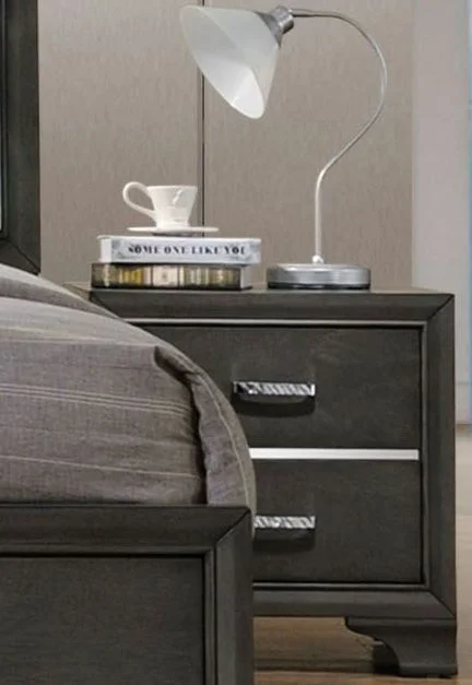 Acme Furniture Carine II 2 Drawer Nightstand in Gray 26263 EST SHIP TIME APPX 4 WEEKS