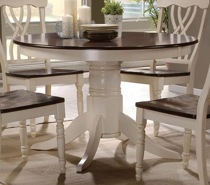 Acme Furniture Dylan Round Dining Table in Buttermilk and Oak 70330 EST SHIP TIME APPX 4 WEEKS