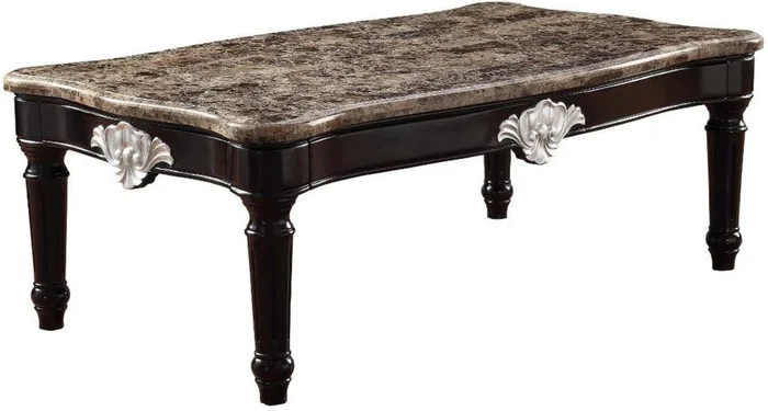 Acme Furniture Ernestine Coffee Table in Marble/Black 82150 EST SHIP TIME APPX 4 WEEKS