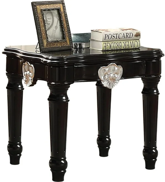Acme Furniture Ernestine End Table in Black 82112 EST SHIP TIME APPX 4 WEEKS