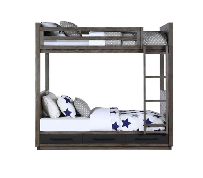 Acme Furniture Estevon Twin/Twin Bunk Bed in Gray Oak BD00613 EST SHIP TIME APPX 4 WEEKS
