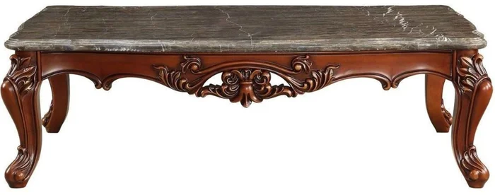 Acme Furniture Eustoma Coffee Table in Marble/Walnut 83065 EST SHIP TIME APPX 4 WEEKS
