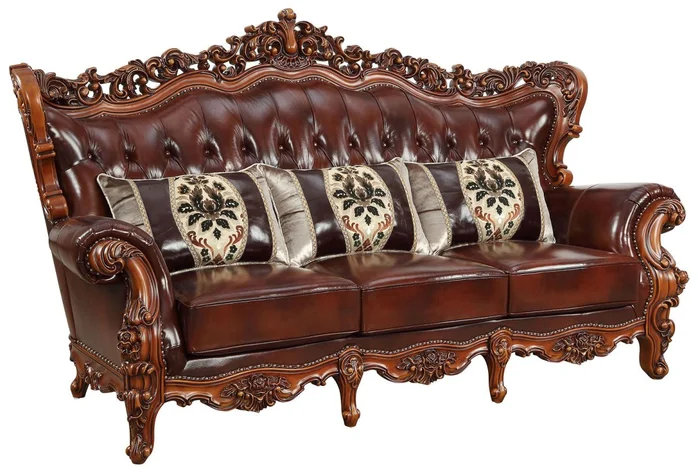 Acme Furniture Eustoma Sofa in Cherry and Walnut 53065 EST SHIP TIME APPX 4 WEEKS