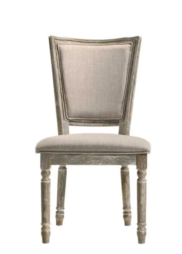 Acme Furniture Gabrian Side Chair (Set of 2) in Reclaimed Gray 60172 EST SHIP TIME APPX 4 WEEKS