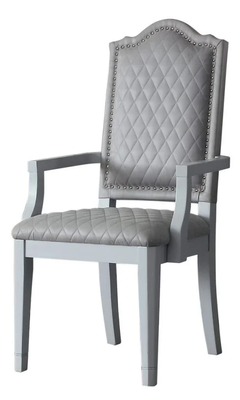 Acme Furniture House Marchese Arm Chair in Pearl Gray (Set of 2) 68863 EST SHIP TIME APPX 4 WEEKS