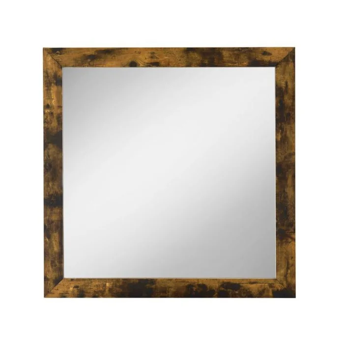 Acme Furniture Juvanth Mirror in Rustic Oak and Black 24264 EST SHIP TIME APPX 4 WEEKS
