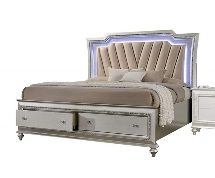 Acme Furniture Kaitlyn Cal King Storage Bed in Champagne EST SHIP TIME APPX 4 WEEKS