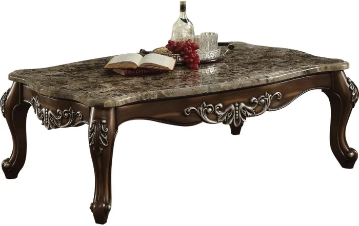 Acme Furniture Latisha Coffee Table in Marble/Antique Oak 82145 EST SHIP TIME APPX 4 WEEKS