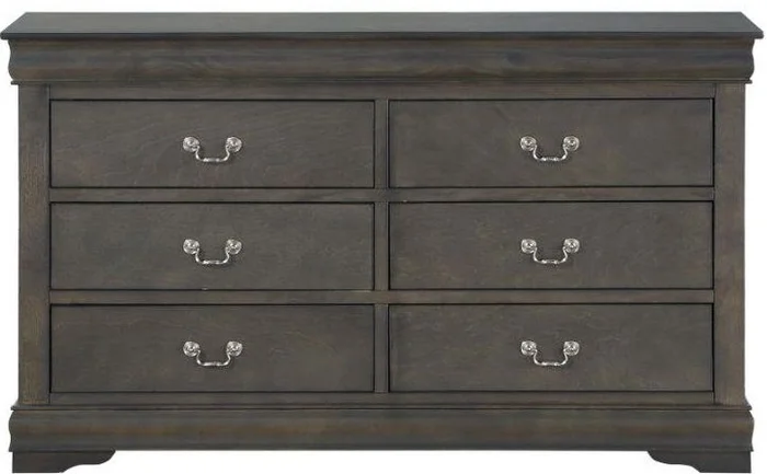 Acme Furniture Louis Philippe III 6 Drawer Dresser in Dark Gray 26795 EST SHIP TIME APPX 4 WEEKS