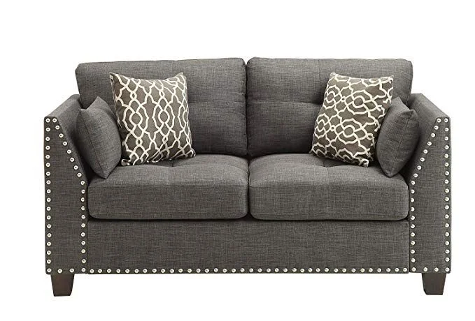 Acme Furniture Lourissa Loveseat in Light Charcoal Linen 52406 EST SHIP TIME APPX 4 WEEKS