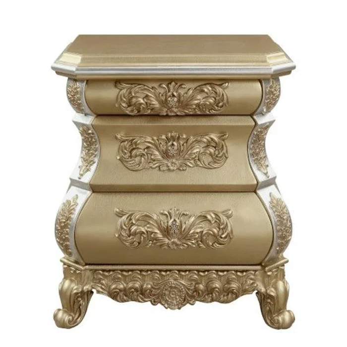 Acme Furniture Seville Nightstand in Gold BD00452 EST SHIP TIME APPX 4 WEEKS