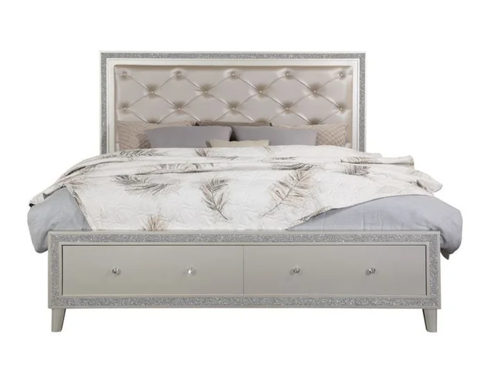 Acme Furniture Sliverfluff Queen Bed with Storage in Champagne BD00242Q EST SHIP TIME APPX 4 WEEKS