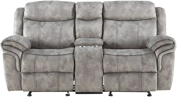 Acme Furniture Zubaida Motion Loveseat with Console in 2-Tone Gray Velvet 55026 EST SHIP TIME APPX 4 WEEKS