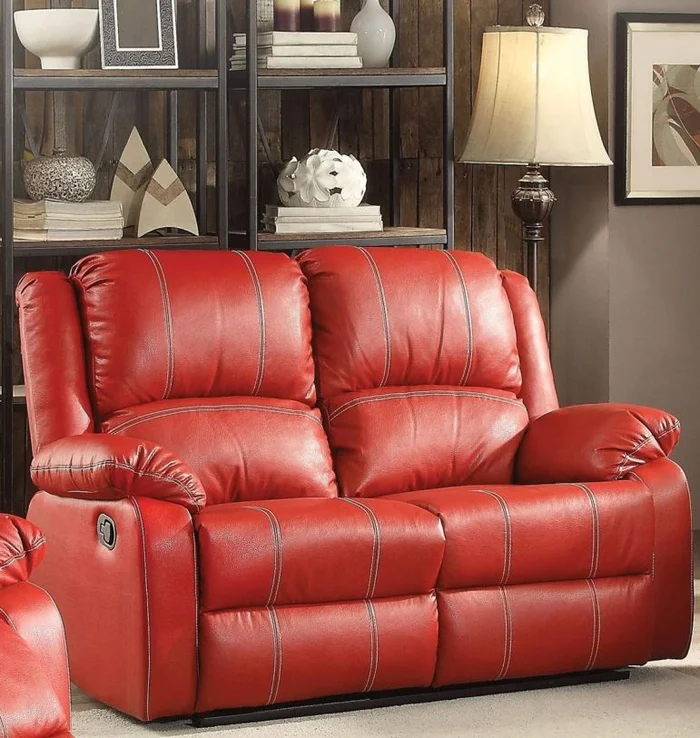 Acme Furniture Zuriel Motion Loveseat in Red 52151 EST SHIP TIME APPX 4 WEEKS