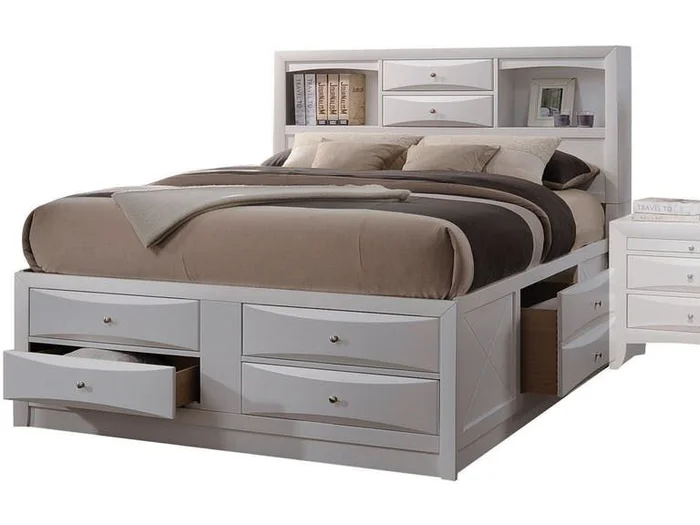 Acme Ireland Queen Storage Bed in White 21700Q EST SHIP TIME APPX 4 WEEKS