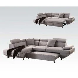 Acme Jemima Sectional Sofa w/Sleeper in Gray 52990 EST SHIP TIME APPX 4 WEEKS