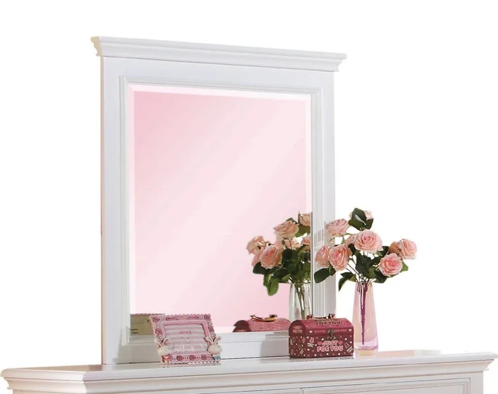 Acme Lacey Mirror in White 30600 EST SHIP TIME APPX 4 WEEKS