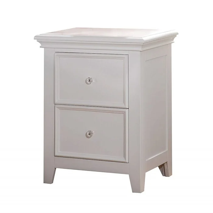 Acme Lacey Nightstand with 2 Drawers in White 30599 EST SHIP TIME APPX 4 WEEKS