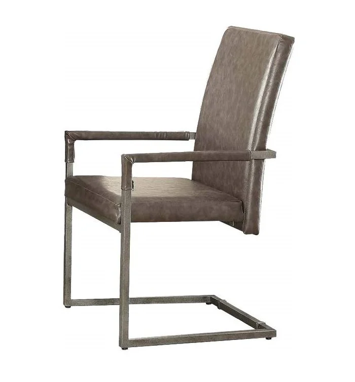 Acme Lazarus Arm Chair (Set of 2) in Gray 73112 EST SHIP TIME APPX 4 WEEKS