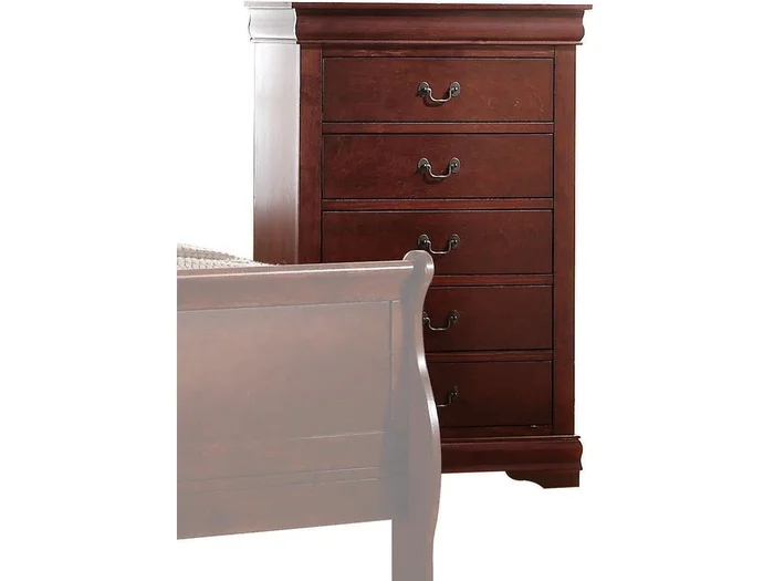 Acme Louis Philippe 5-Drawer Chest in Cherry 23756 EST SHIP TIME APPX 4 WEEKS