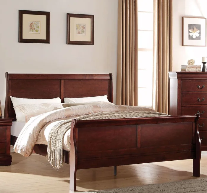 Acme Louis Philippe King Panel Bed in Cherry 23747EK EST SHIP TIME APPX 4 WEEKS