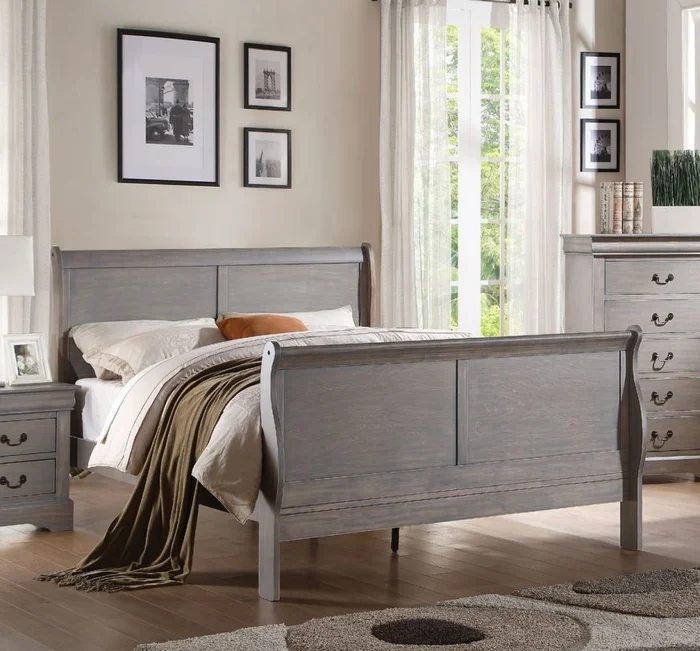 Acme Louis Philippe lll Twin Panel Bed in Gray 25515T EST SHIP TIME APPX 4 WEEKS