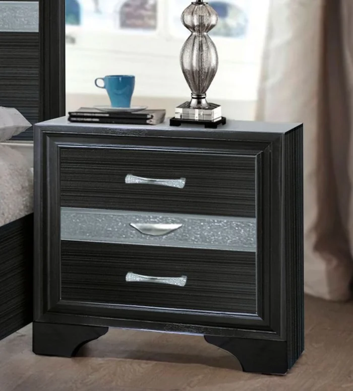 Acme Naima Nightstand in Black 25903 EST SHIP TIME APPX 4 WEEKS