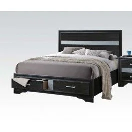 Acme Naima Queen Storage Bed in Black 25900Q EST SHIP TIME APPX 4 WEEKS