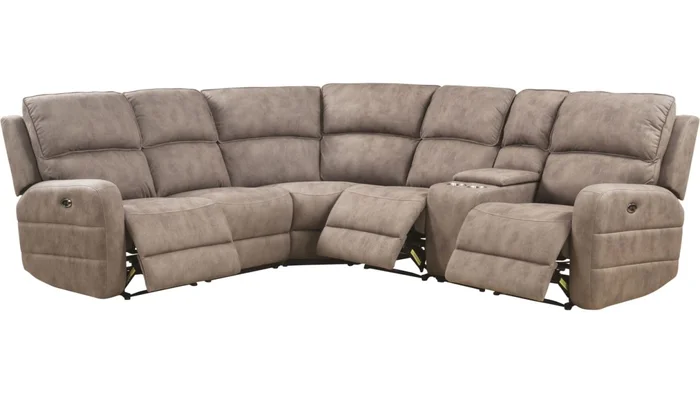 Acme Olwen Power Motion Sectional Sofa in Mocha Nubuck 54590 EST SHIP TIME APPX 4 WEEKS
