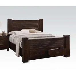 Acme Panang King Bed w/ Storage in Mahogany 23367EK EST SHIP TIME APPX 4 WEEKS