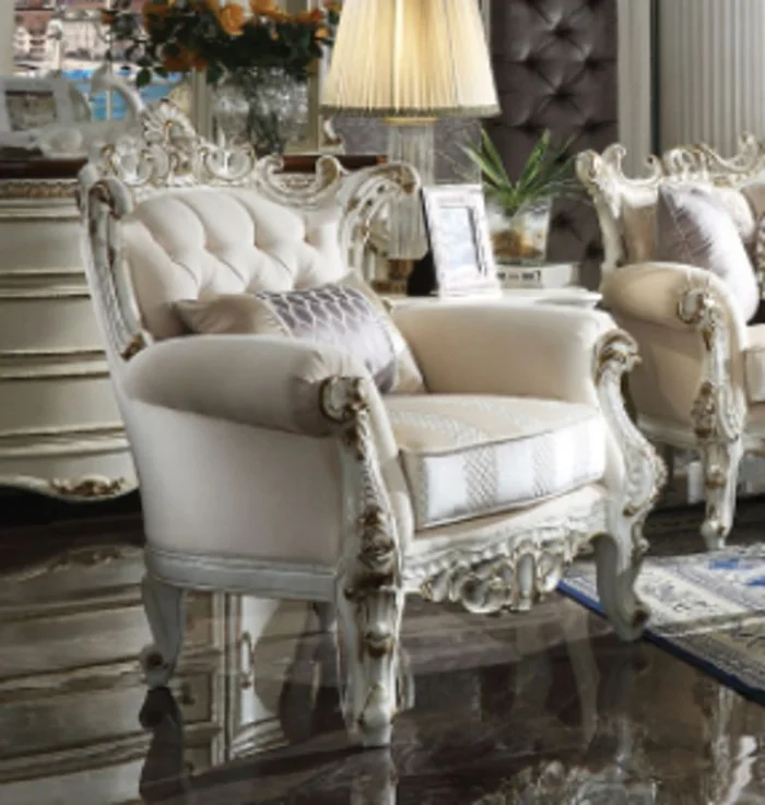 Acme Picardy Chair in Antique Pearl 53462 EST SHIP TIME APPX 4 WEEKS