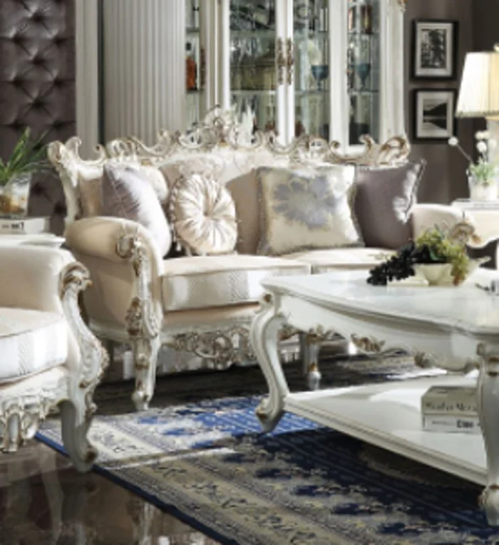 Acme Picardy Loveseat in Antique Pearl 53461 EST SHIP TIME APPX 4 WEEKS