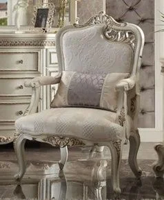Acme Picardy Right Chair with 1 Pillow in Antique Pearl 56884 EST SHIP TIME APPX 4 WEEKS