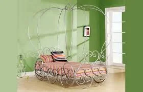 Acme Priya Twin Canopy Metal Bed in Silver 37190T EST SHIP TIME APPX 4 WEEKS