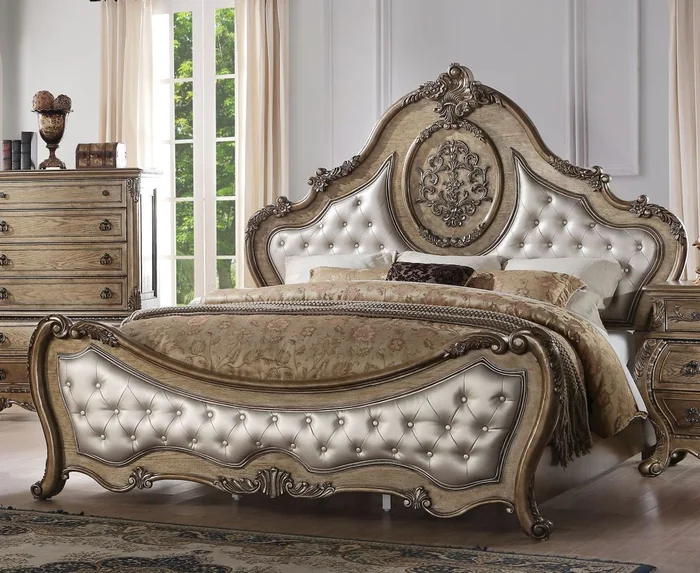 Acme Ragenardus Cal King Bed in Vintage Oak 26304CK EST SHIP TIME APPX 4 WEEKS