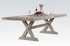 Acme Rocky Rectangular Dining Table in Gray Oak 72860 EST SHIP TIME APPX 4 WEEKS