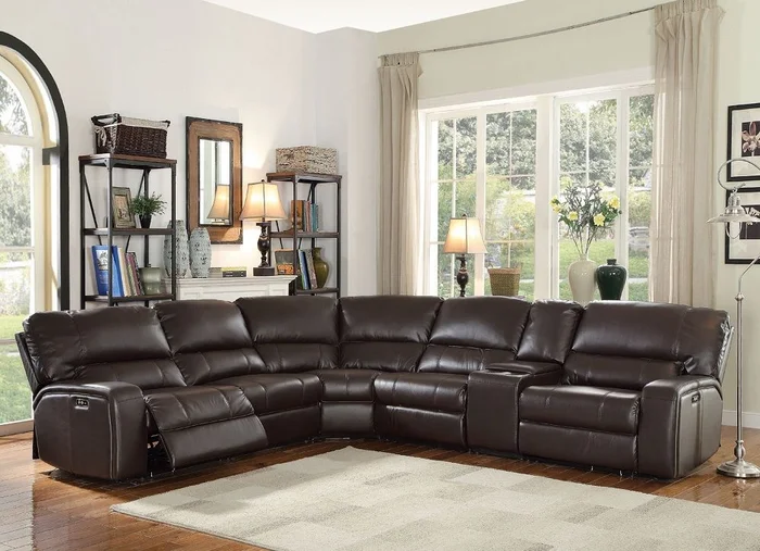 Acme Saul Power Sectional Sofa in Espresso 54155 EST SHIP TIME APPX 4 WEEKS