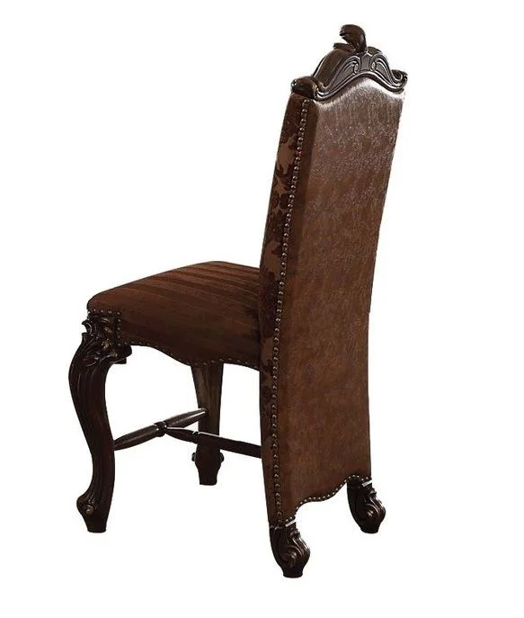 Acme Versailles Counterheight Chair in Cherry Oak (Set of 2) EST SHIP TIME APPX 4 WEEKS