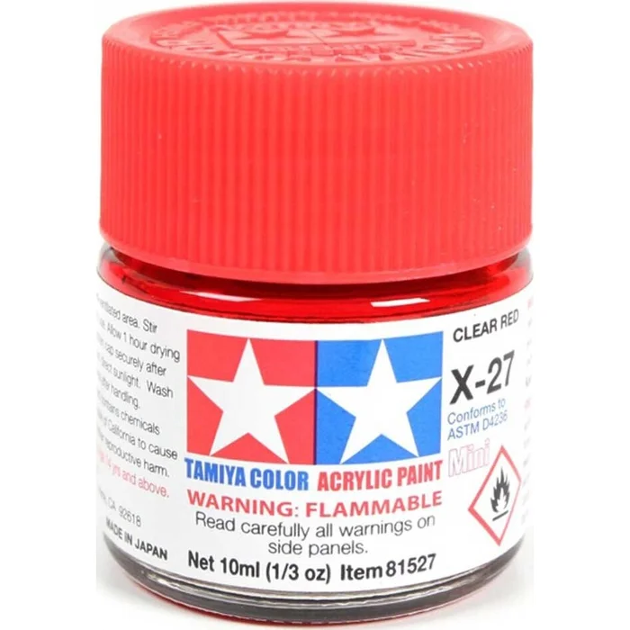 Acrylic Mini X27, Clear Red