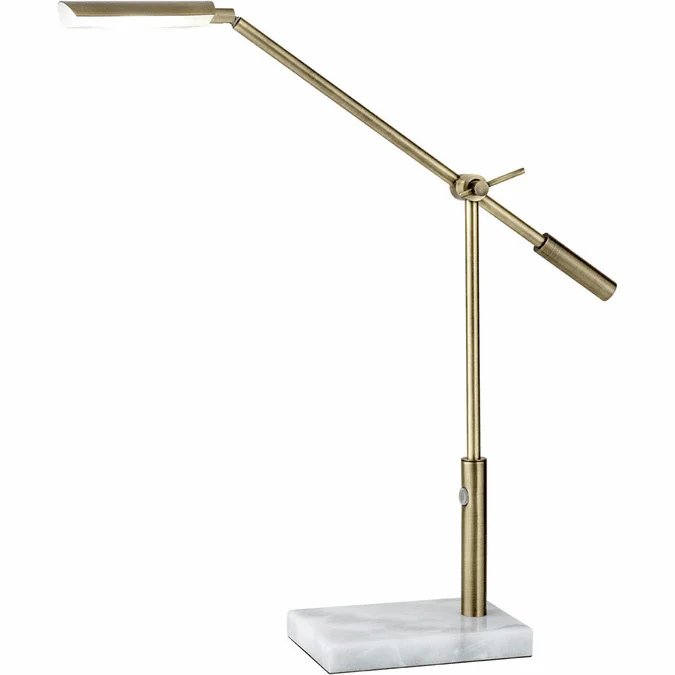 Adesso 4128-21 Vera Contemporary Antique Brass LED Desk Lamp