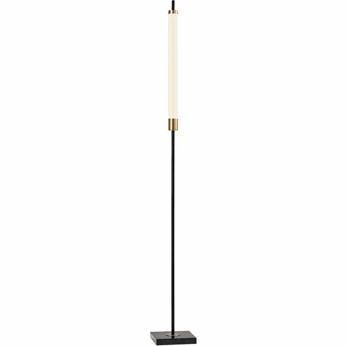 Adesso 4191-01 Piper Modern Black and Antique Brass LED Light Floor Lamp