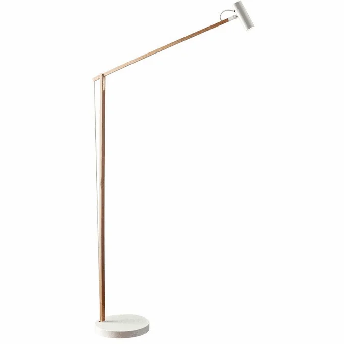 Adesso AD9101-12 Crane Modern Natural Ash Wood and White LED Floor Lamp Lighting