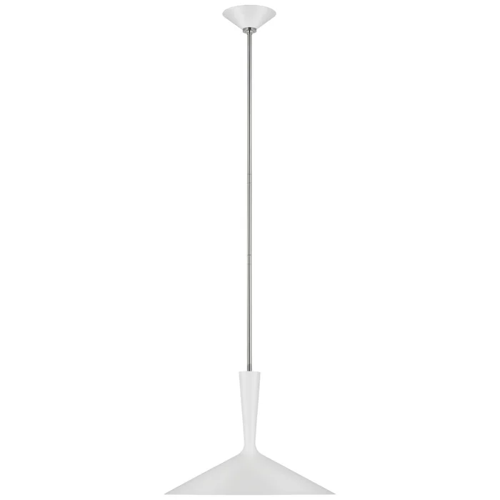 AERIN Rosetta Large Pendant in Matte White and Polished Nickel Ceiling Light W18″