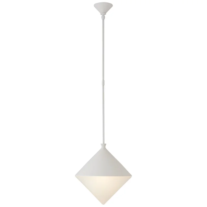 AERIN Sarnen Medium Pendant in Matte White with White Glass Ceiling Light W15.25″