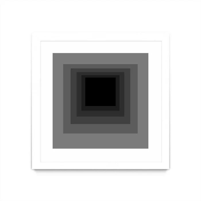 After Josef A Matted and Framed White 30×30 Wall Art|uvre dart murale encadre blanche et mate After Josef A 30×30