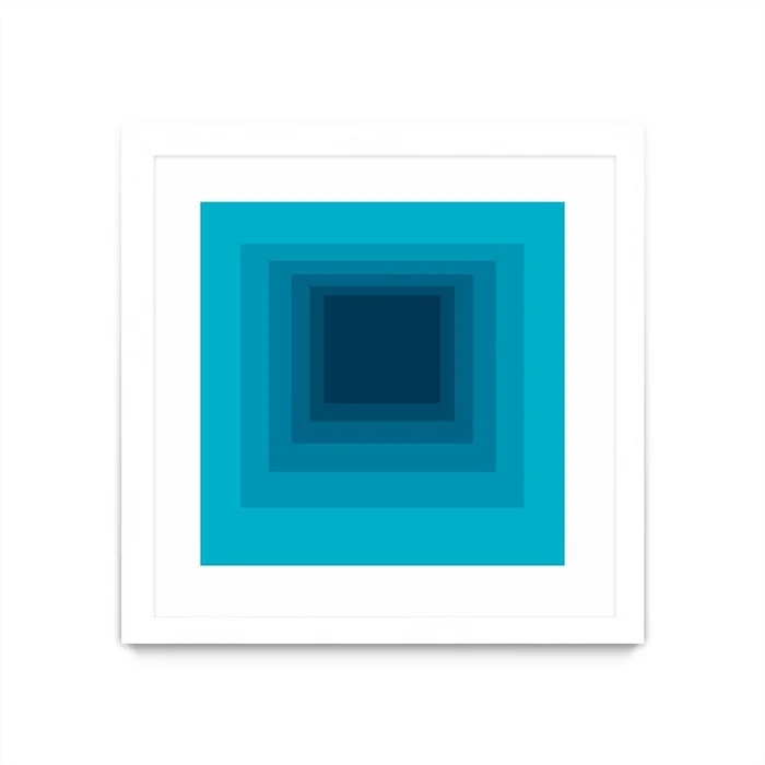 After Josef D Matted and Framed White 36×36 Wall Art|uvre dart murale encadre blanche et mate After Josef D 36×36