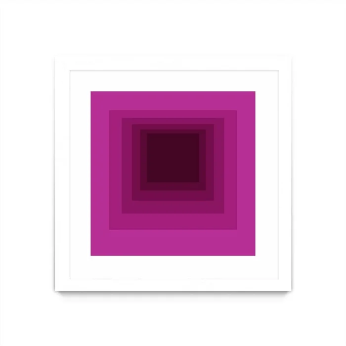 After Josef G Matted and Framed White 30×30 Wall Art|uvre dart murale encadre blanche et mate After Josef G 30×30