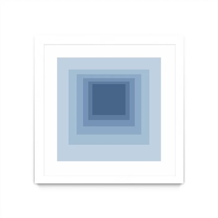 After Josef J Matted and Framed White 36×36 Wall Art|uvre dart murale encadre blanche et mate After Josef J 36×36