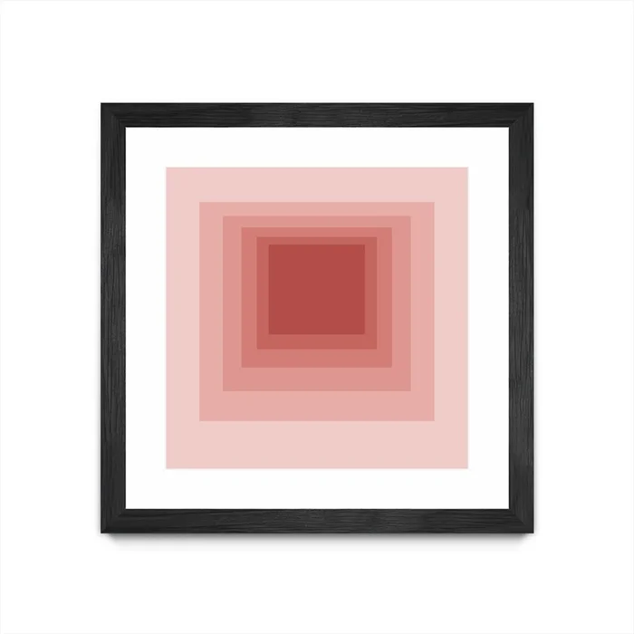 After Josef O Matted and Framed Black 36×36 Wall Art|uvre dart murale encadre noire et mate After Josef O 36×36