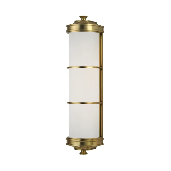 Albany 2-Light Wall Sconce in Aged Brass 4.75L x 4.75W x 19.5H